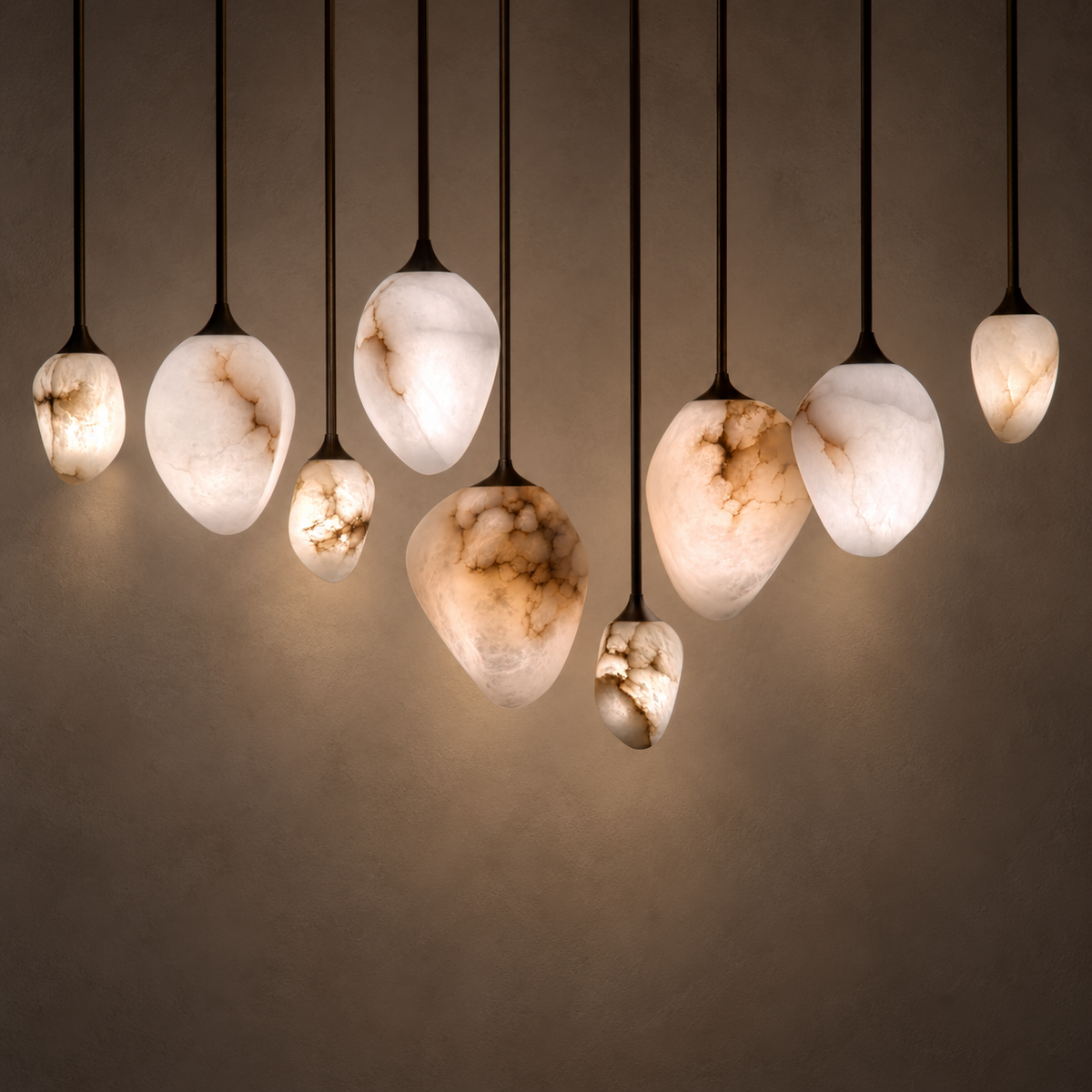 The Lunastone 9 Piece Chandelier