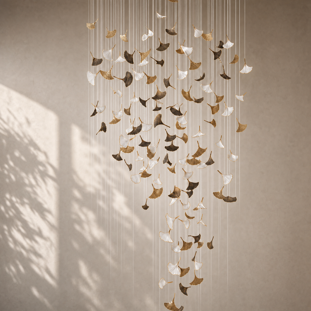 Timeless Fall Chandelier Gingko Leaves