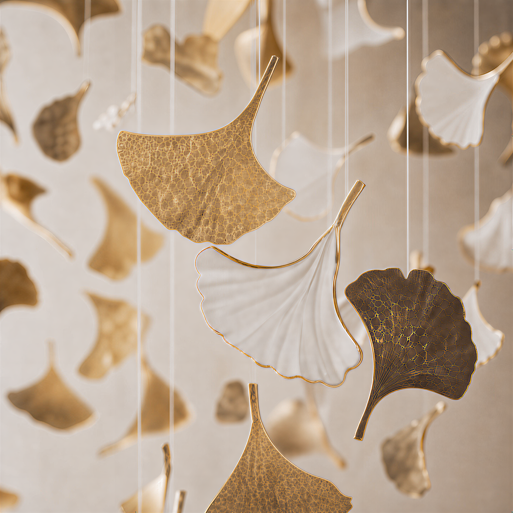 Timeless Fall Chandelier Gingko Leaves