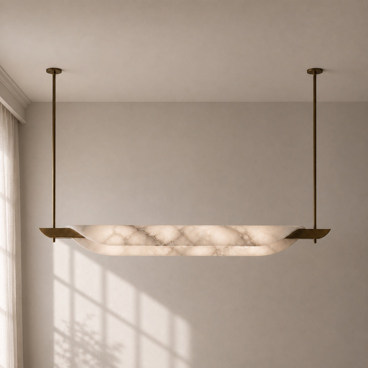 The Alabaster Fold Linear Pendant