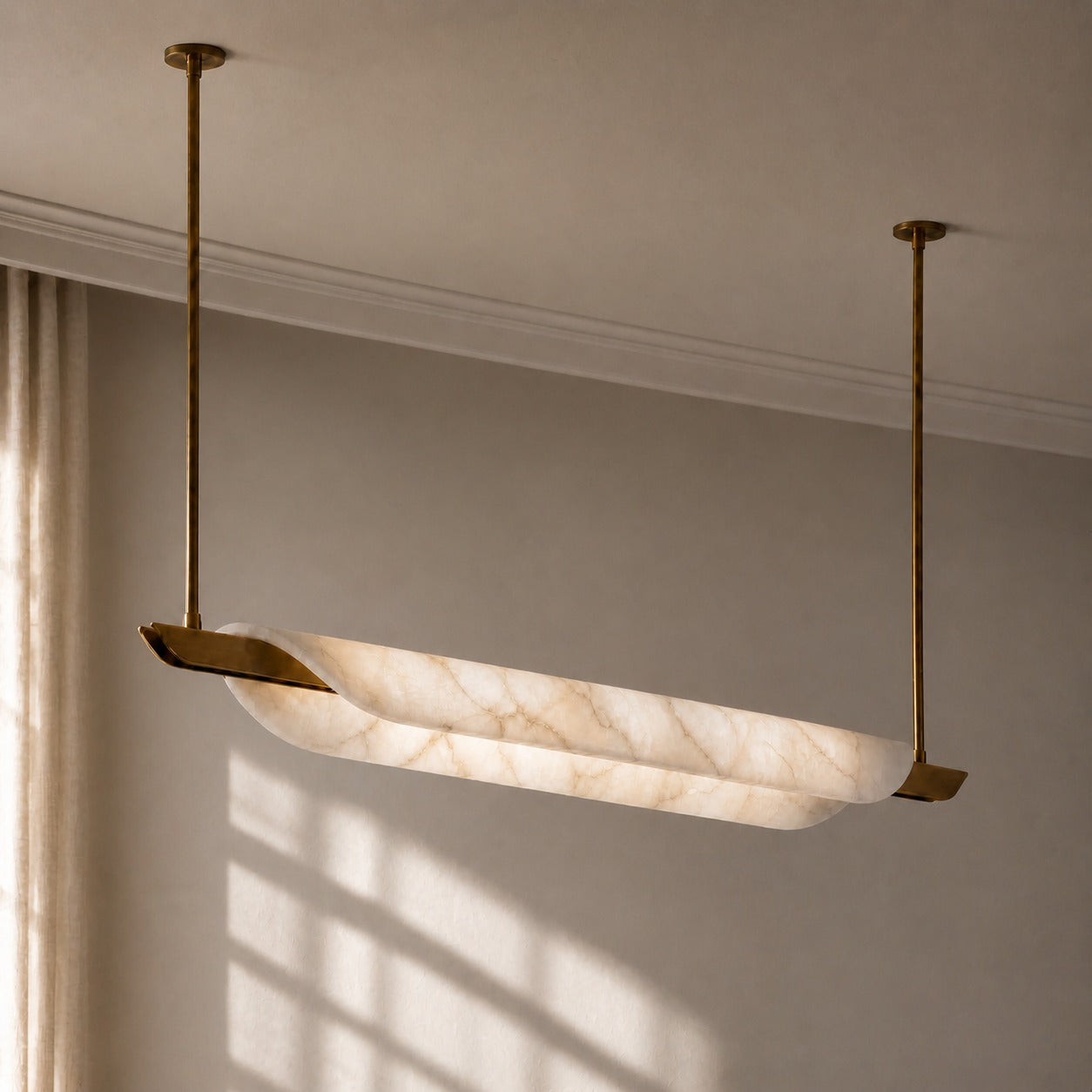 The Alabaster Fold Linear Pendant