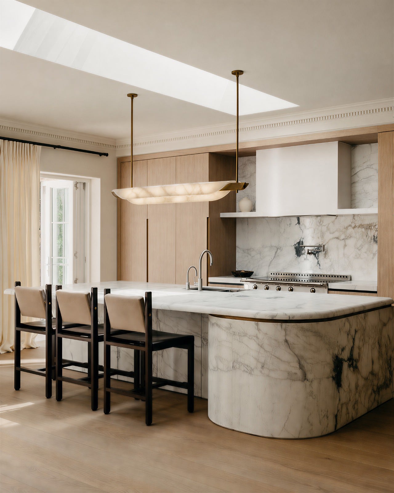 The Alabaster Fold Linear Pendant