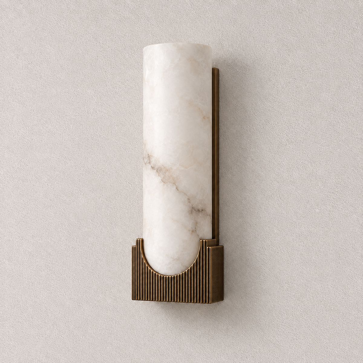Alabaster Decora wall light in natural alabaster and antique brass