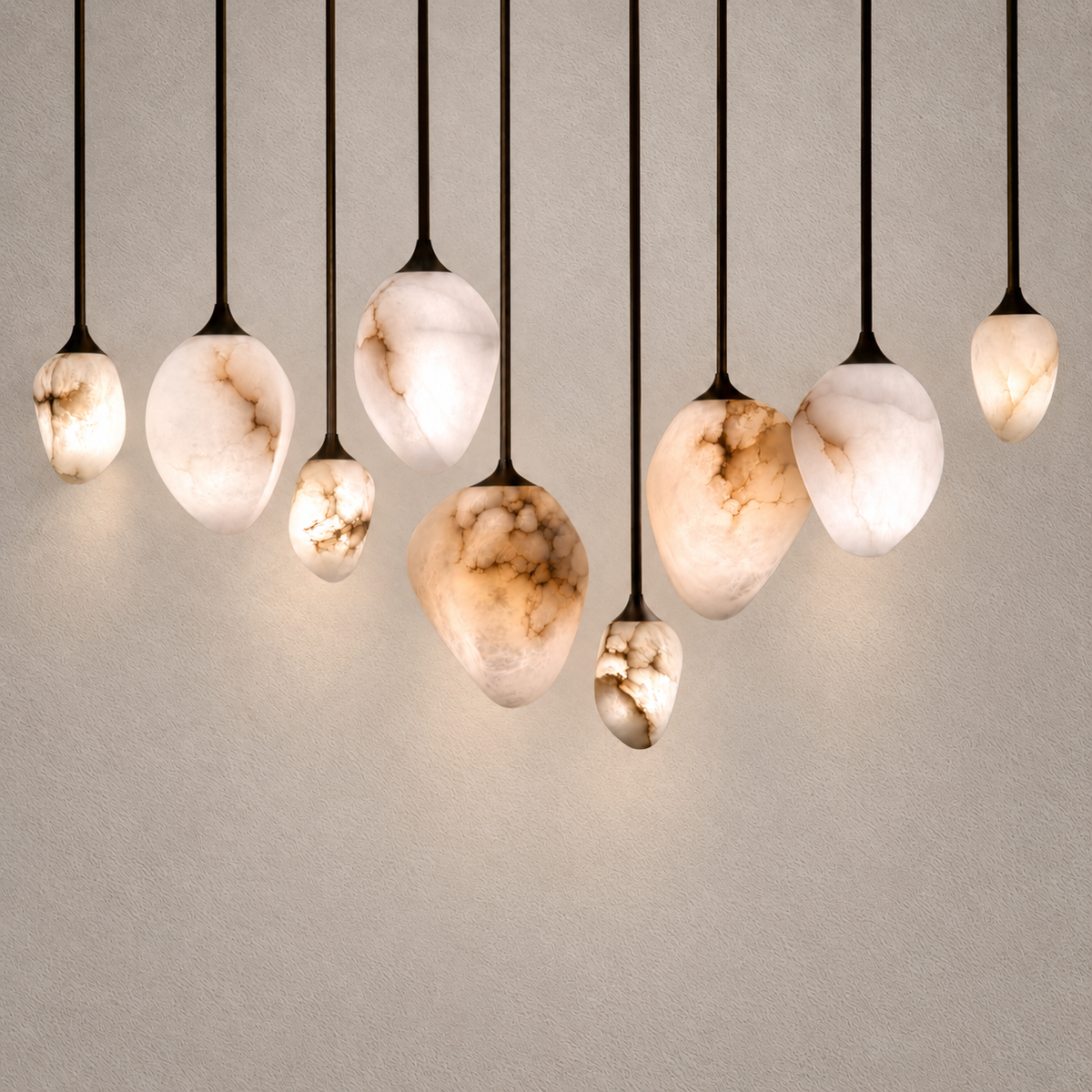 The Lunastone 9 Piece Chandelier — Imagin London